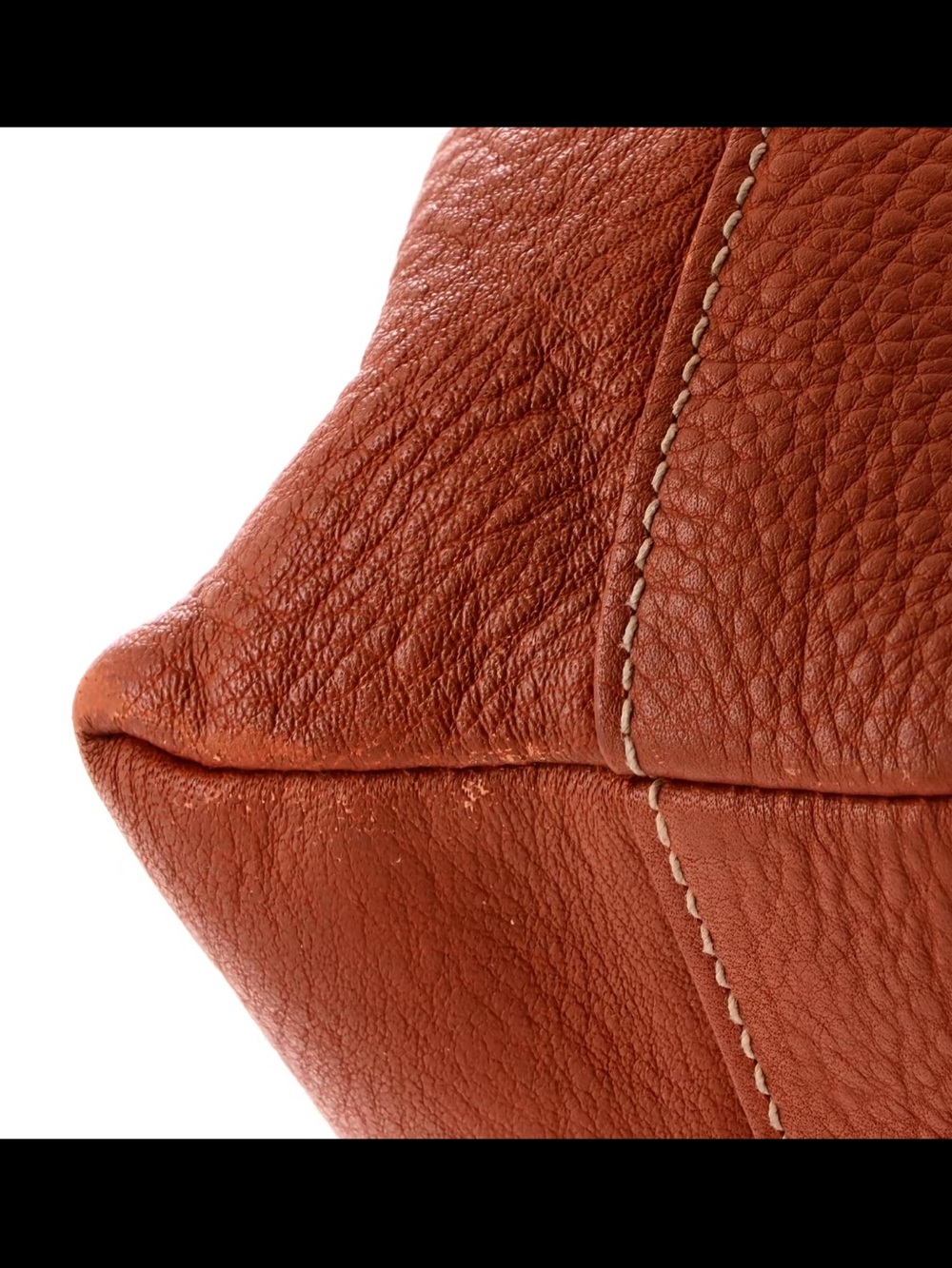 Prada Burnt Orange Pebbled Leather Tote with Gold Hardware vitello Daino large - Picture 6 of 8